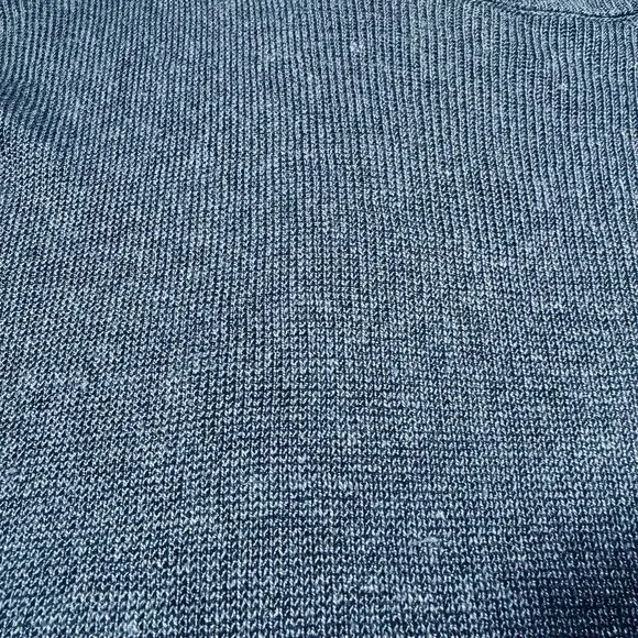 J Jill Linen Side-tie Sweater Poncho Navy Blue Knit One Size - Picture 6 of 6